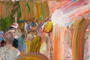 林奕維Lin, Yi-Wei，今晚DJ放的歌好聽 Pleasant to hear the song played by DJ tonight，壓克力顏料,畫布 Acrylic on the canvas，45 x 30cm，2018