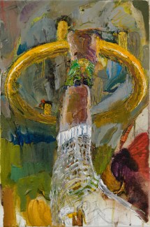 林奕維Lin, Yi-Wei，金色手環 Aureate Bracelet，壓克力顏料,畫布 Acrylic on the canvas，45 x 30cm，2018